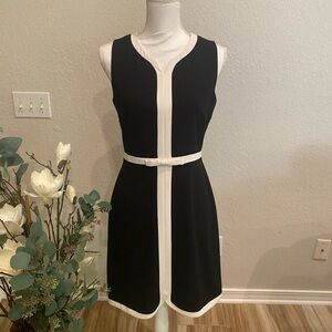 CeCe Black and White Sheath Mini Dress